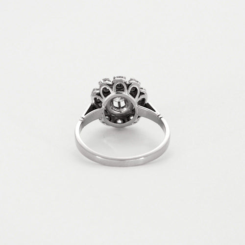 Bague 54 Bague marguerite en or gris et diamants 58 Facettes DV0727-1-54-3
