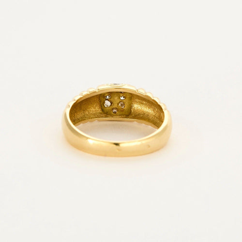 Bague 52 Bague godronnée en or jaune et diamants 58 Facettes DV0726-1