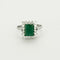 Bague 55 Bague en or gris, émeraude et diamants 58 Facettes DV0726-11-55-2