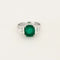 Bague 51 Bague Pompadour, or blanc et émeraude Colombienne 58 Facettes DV0671-14-51-2