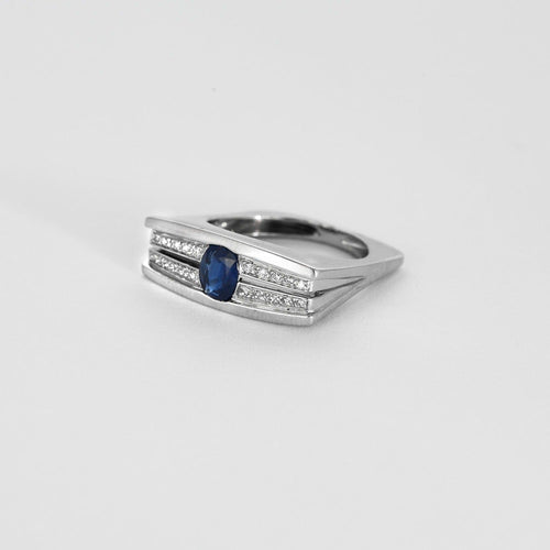 Bague 52 Bague or gris saphir et diamants 58 Facettes DV4836-1