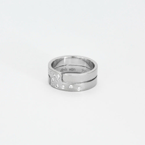 Bague 50 DINH VAN- Bague Or gris "Seventies" moyen modèle et diamant 58 Facettes DV0769-1-50-25