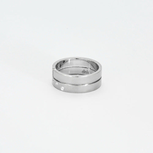 Bague 50 DINH VAN- Bague Or gris "Seventies" moyen modèle et diamant 58 Facettes DV0769-1-50-25