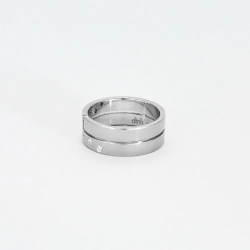 Bague 50 DINH VAN- Bague Or gris "Seventies" moyen modèle et diamant 58 Facettes DV0769-1-50-25