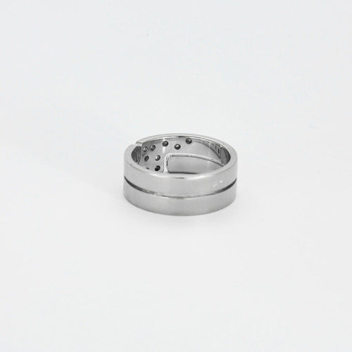 Bague 50 DINH VAN- Bague Or gris "Seventies" moyen modèle et diamant 58 Facettes DV0769-1-50-25