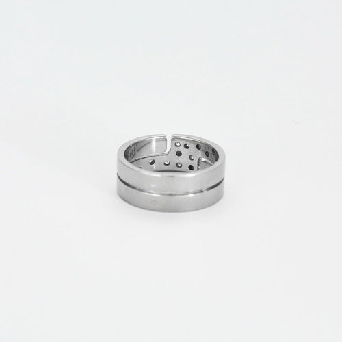 Bague 50 DINH VAN- Bague Or gris "Seventies" moyen modèle et diamant 58 Facettes DV0769-1-50-25