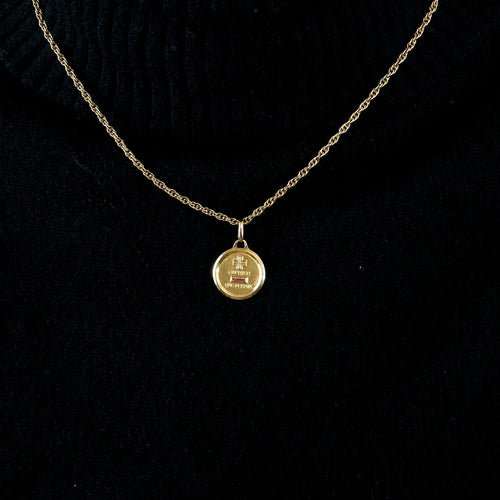 Pendentif AUGIS- Ancienne Médaille d'Amour, or jaune et rubis 58 Facettes DV7434-1