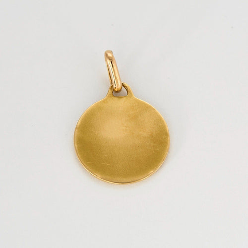 Pendentif AUGIS- Ancienne Médaille d'Amour, or jaune et rubis 58 Facettes DV7434-1