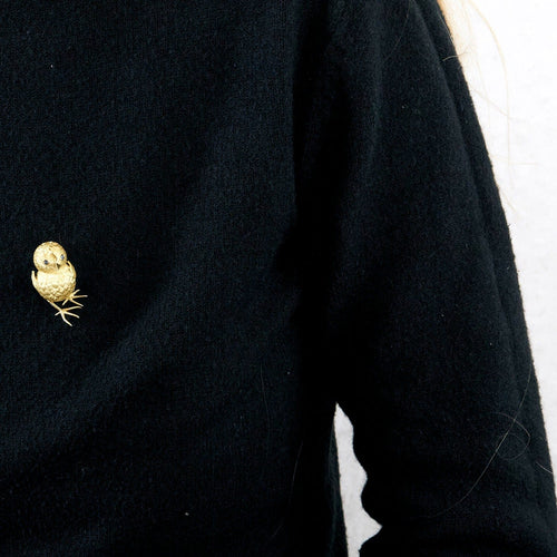 Broche CHANTELOUP - Clip de revers " Poussin" or jaune et saphirs 58 Facettes DV2550-4