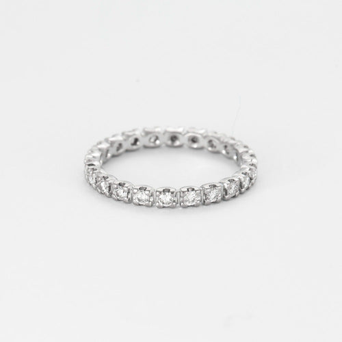 Bague Bague alliance américaine Or blanc et Diamant 58 Facettes DDV4440-10