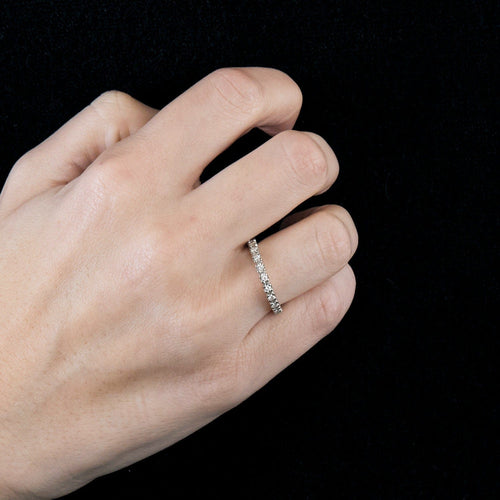 Bague Bague alliance américaine Or blanc et Diamant 58 Facettes DDV4440-10