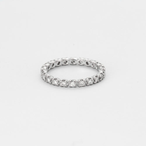 Bague Bague alliance américaine Or blanc et Diamant 58 Facettes DDV4440-10