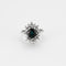 Bague 51 Marguerite or blanc, saphir et diamants 58 Facettes DV6435-2-51-2