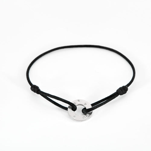 Bracelet DINH VAN - Cible R16 - Bracelet sur cordon en Or blanc et Diamants 58 Facettes DV7353-1