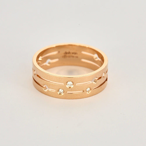 Bague 60 DINH VAN - PULSE- Bague en or rose et diamants 58 Facettes DV8275-1-60-2