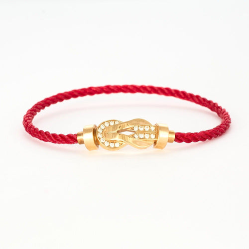 FRED-CHANCE INFINIE- Bracelet moyen modèle en or rose et diamants et 10 câbles nylon 58 Facettes DV0581-28