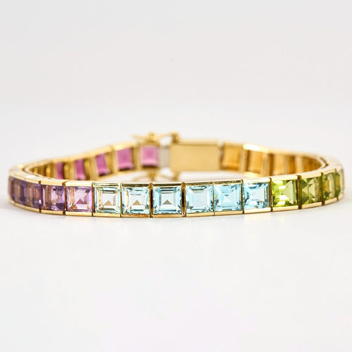 Bracelet STERN- RAINBOW-Bracelet rivière or jaune et pierres de couleur 58 Facettes DV6539-1