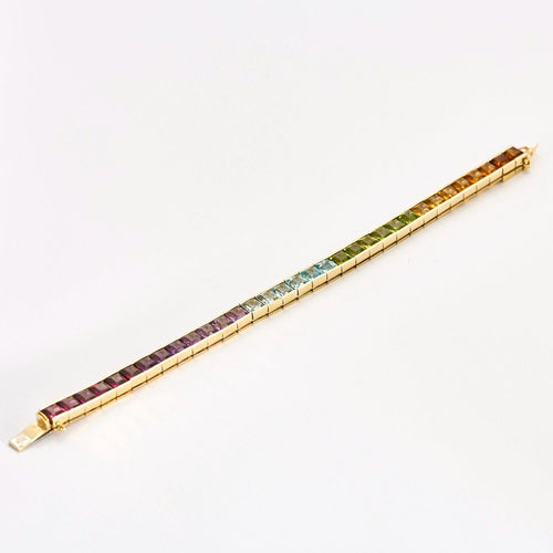 Bracelet STERN- RAINBOW-Bracelet rivière or jaune et pierres de couleur 58 Facettes DV6539-1