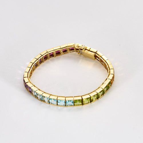 Bracelet STERN- RAINBOW-Bracelet rivière or jaune et pierres de couleur 58 Facettes DV6539-1