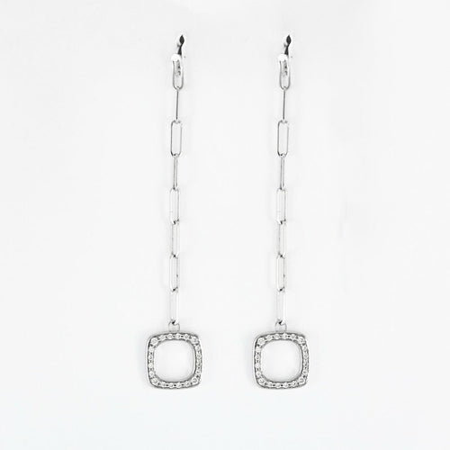 Boucles d'oreilles DINH VAN- IMPRESSION- Pendants d'oreilles en or gris et diamants 58 Facettes DV0791-2