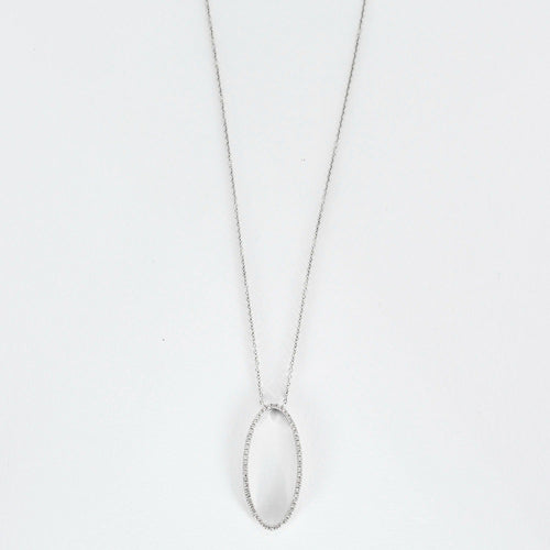 Pendentif TIFFANY & Co-METRO- Pendentif ovale en or blanc et diamant 58 Facettes DV0791-5