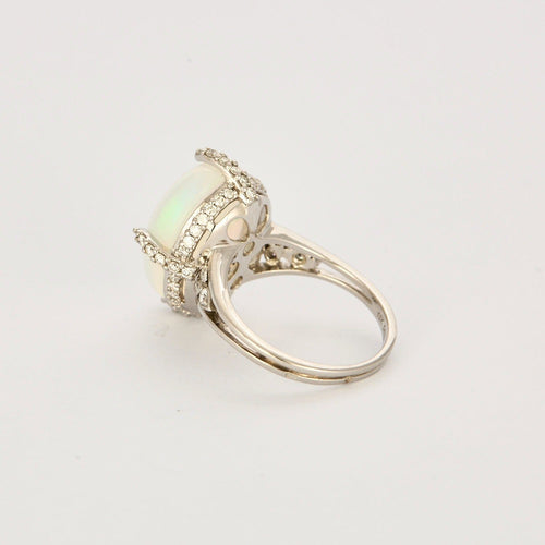 Bague 53 Bague Opale, or gris et diamants 58 Facettes DV8259-1
