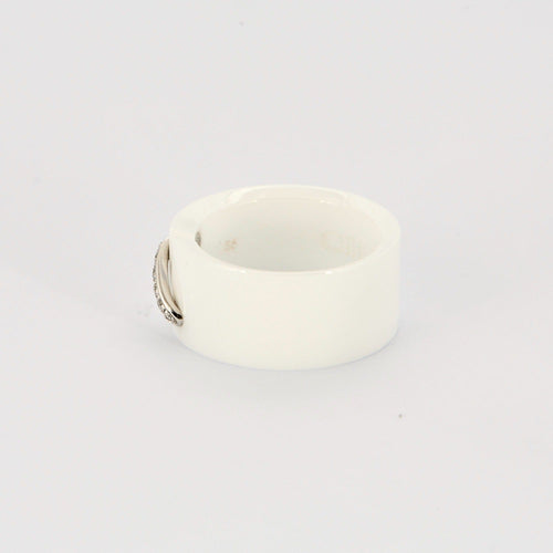 Bague 55 CHAUMET - Liens - Bague en Céramique blanche, Or blanc et Diamants 58 Facettes DV0797-2-DV0736-1