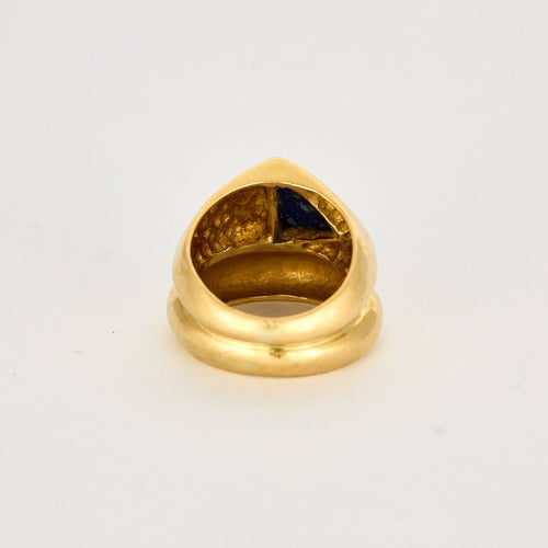 Bague 52 Bague or jaune et lapis-lazuli 58 Facettes DV0308-4-52-1