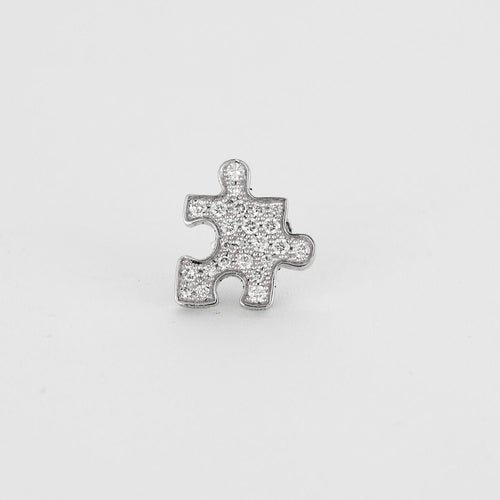 Boucles d'oreilles AKILLIS - PUZZLE- Puce d'oreille en or gris et diamants 58 Facettes DV0776-2