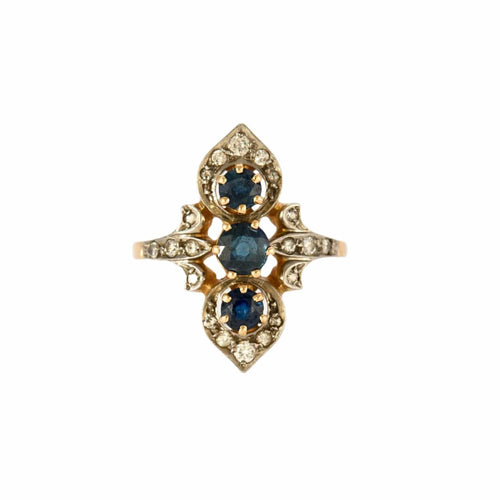 Bague 50 Bague deux ors rose et blanc, saphir et diamants 58 Facettes DV7757-1-50-2