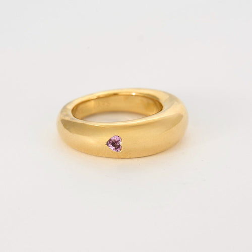 Bague 52 CHAUMET - Bague Jonc or jaune et saphir rose 58 Facettes DV0781-2-52-1