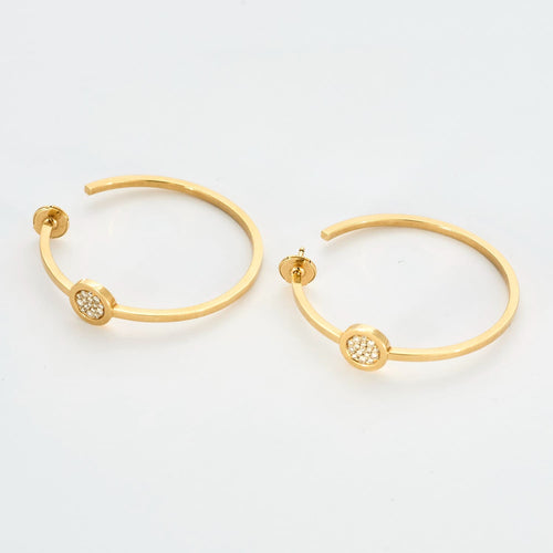 Boucles d'oreilles FRED - Miss Fred Moon - Créoles en Or jaune et Diamants 58 Facettes DV0806-1