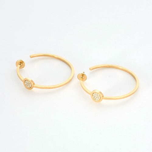 Boucles d'oreilles FRED - Miss Fred Moon - Créoles en Or jaune et Diamants 58 Facettes DV0806-1
