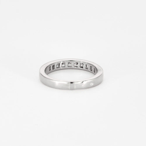 Bague 51 Demi-Alliance or blanc et diamants 58 Facettes DV7010-2-51-2