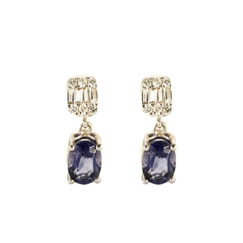 Boucles d'oreilles Boucles d'oreilles or blanc, tanzanites et diamants 58 Facettes DV5707-10