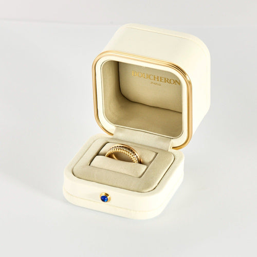 Bague 53 BOUCHERON - Quatre Classique Small - Or rose, blanc, jaune et Diamants et PVD marron 58 Facettes DV8241-2-53-02