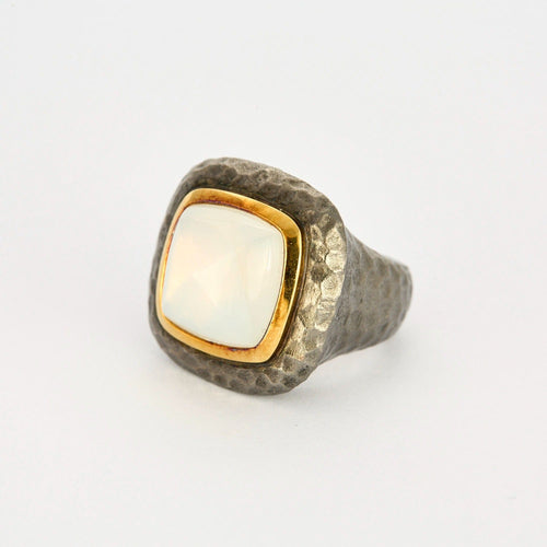 Bague 54 DAVID YURMAN - Bague en or jaune, argent et pierre de lune 58 Facettes DV0795-3-54-3