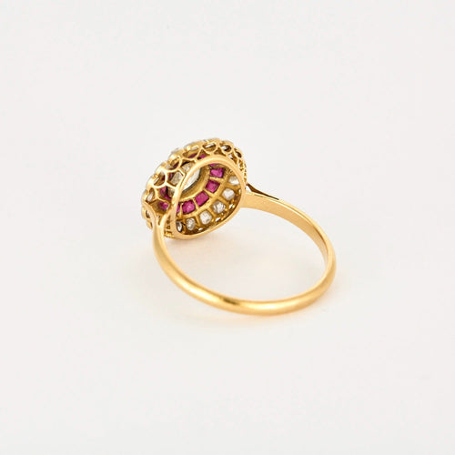Bague 59 Bague or jaune, rubis calibrés et diamants 58 Facettes DV0777-5-59-2
