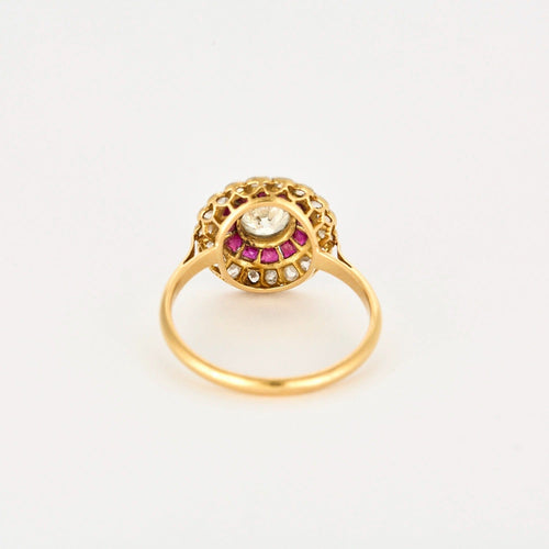 Bague 59 Bague or jaune, rubis calibrés et diamants 58 Facettes DV0777-5-59-2