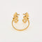 Bague 58 YVONNE LÉON - Bague Hippocampes or jaune, tsavorites , diamants et saphirs roses 58 Facettes DV0795-1-58-2