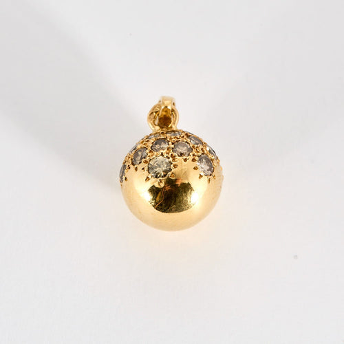 Pendentif "boule"  en or jaune sertie de diamants 58 Facettes DV0777-2
