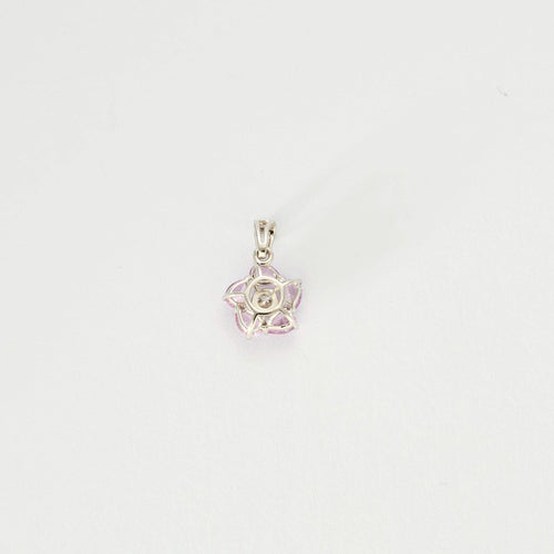 Pendentif Pendentif Fleur en or gris et saphirs roses 58 Facettes DV5707-9
