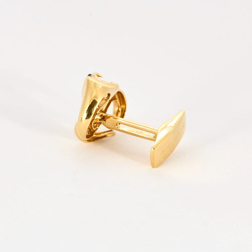 Boutons de manchette BOUCHERON - TROUBLE SERPENT - Bouton de manchettes en or jaune et émail noir 58 Facettes DV4198-1