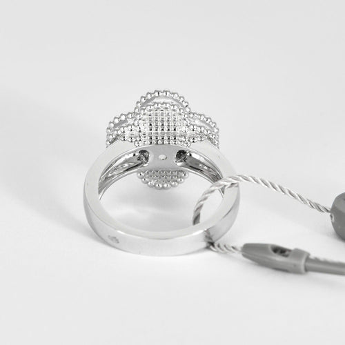 Bague 50 VAN CLEEF & ARPELS - Alhambra - Bague or blanc guilloché 58 Facettes DV0830-4-50-2