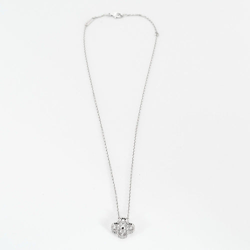 Collier VAN CLEEF & ARPELS - Alhambra - Collier or blanc et diamants 58 Facettes DV0830-7