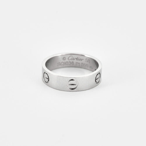 Bague 58 CARTIER - LOVE - Bague en platine, modèle classique 58 Facettes DV8218-5-58-2