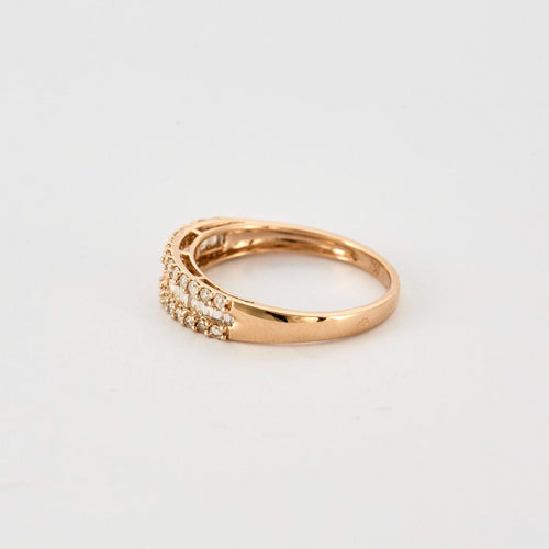 Bague 55 Demi alliance en or rose et diamants 58 Facettes DV5707-8