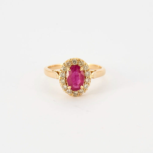 Bague 50 Bague en or jaune rubis et diamants 58 Facettes DV3650-1-50-2
