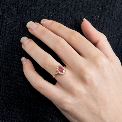 Bague 50 Bague en or jaune rubis et diamants 58 Facettes DV3650-1-50-2