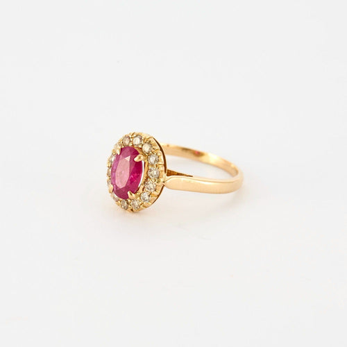 Bague 50 Bague en or jaune rubis et diamants 58 Facettes DV3650-1-50-2